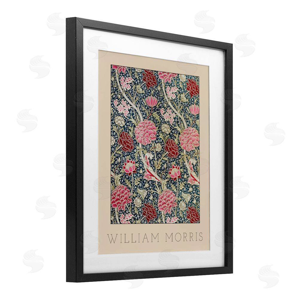 Lil' Rue Ornate Intertwined Flower Classic Black Framed Print Under Glass Wall Art
