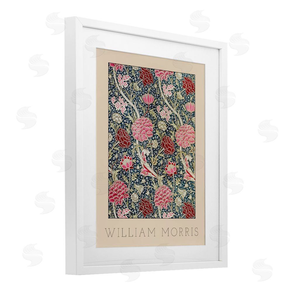 Lil' Rue Ornate Intertwined Flower Classic White Framed Print Under Glass Wall Art