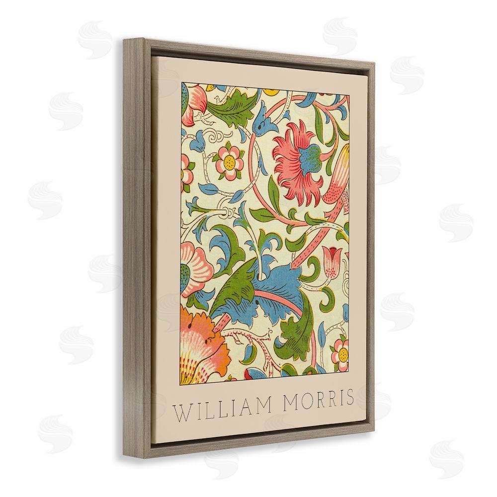 Stupell Studio Stylish Boho Classic Flowers Brown Floating Frame Canvas Wall Art Print