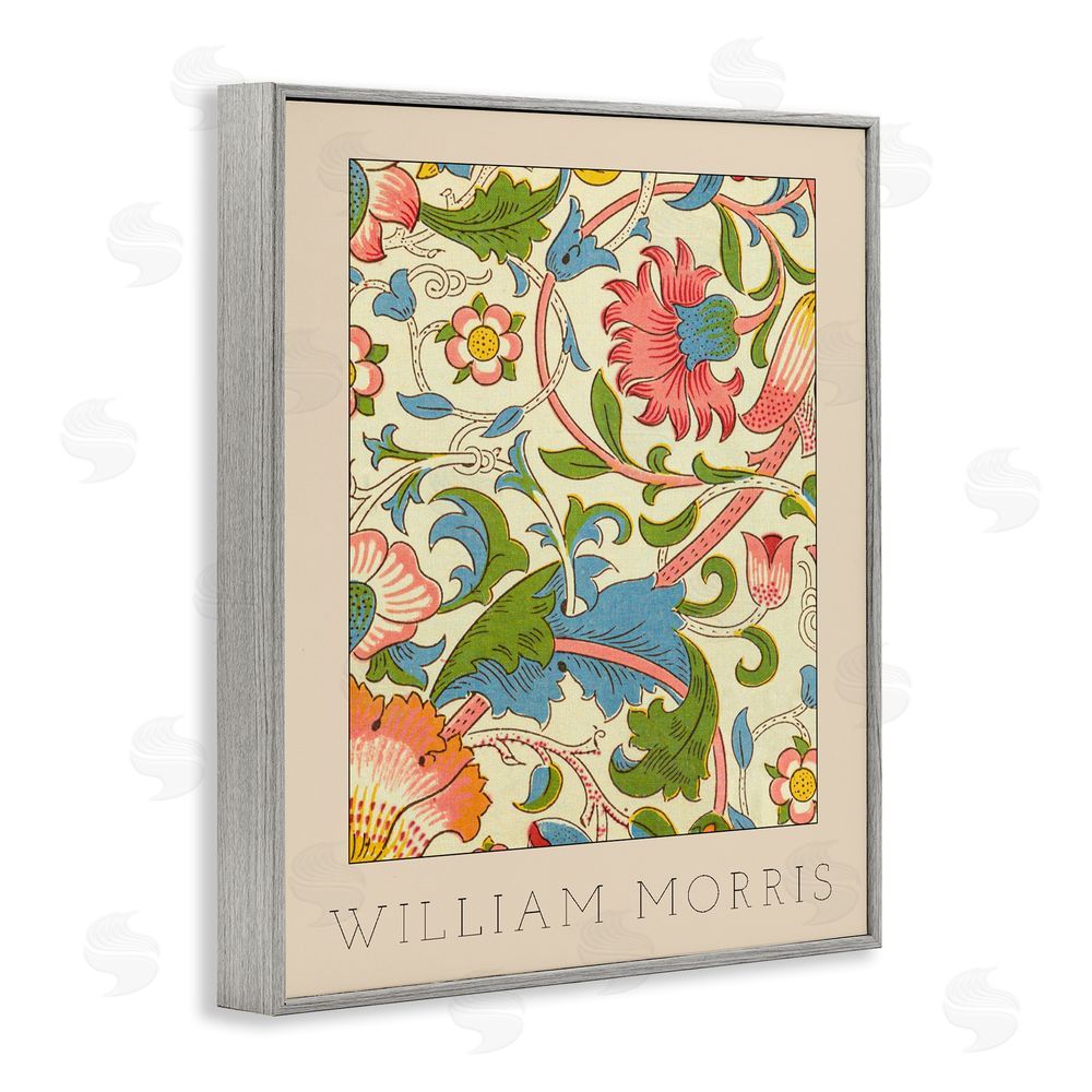Stupell Studio Stylish Boho Classic Flowers Gray Framed Giclee Wall Art Print