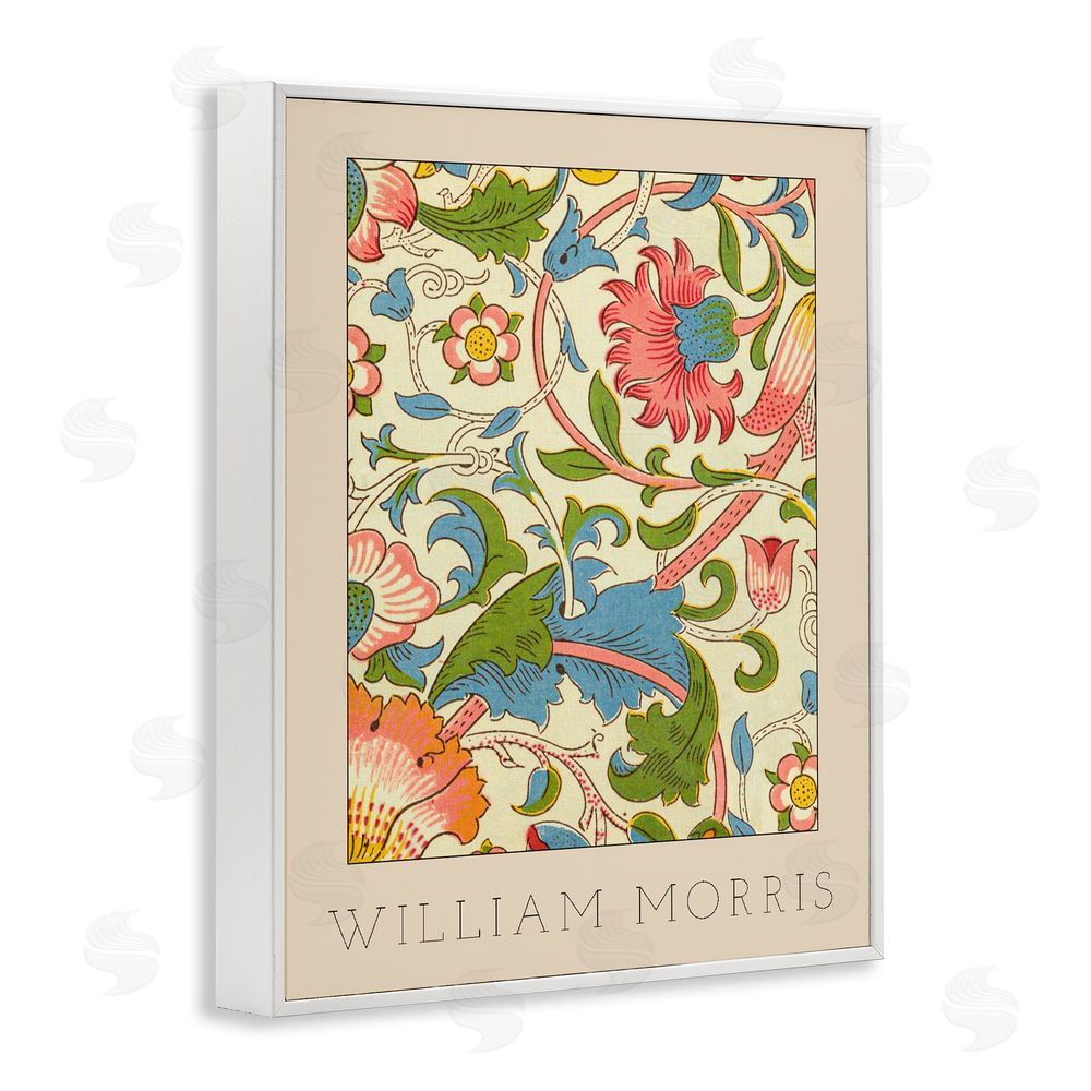 Stupell Studio Stylish Boho Classic Flowers White Framed Giclee Wall Art Print