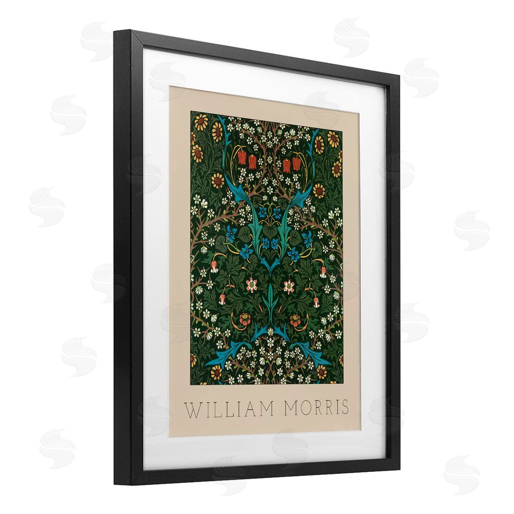 Lil' Rue Ornate Botanicals William Morris Black Framed Print Under Glass Wall Art