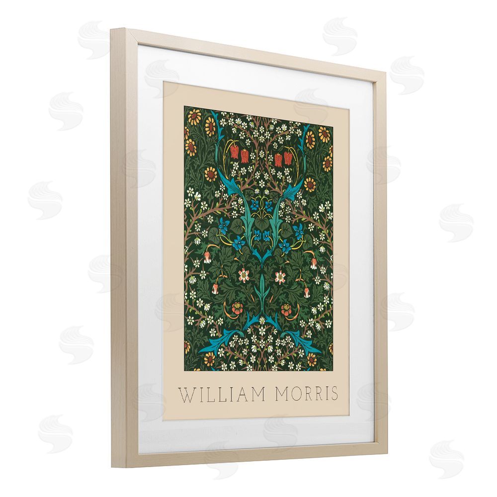 Lil' Rue Ornate Botanicals William Morris Brown Framed Print Under Glass Wall Art
