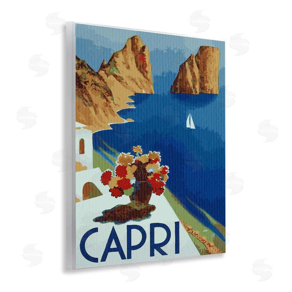Lil' Rue Capri Island Cliffs Wooden Wall Plaque Art Print