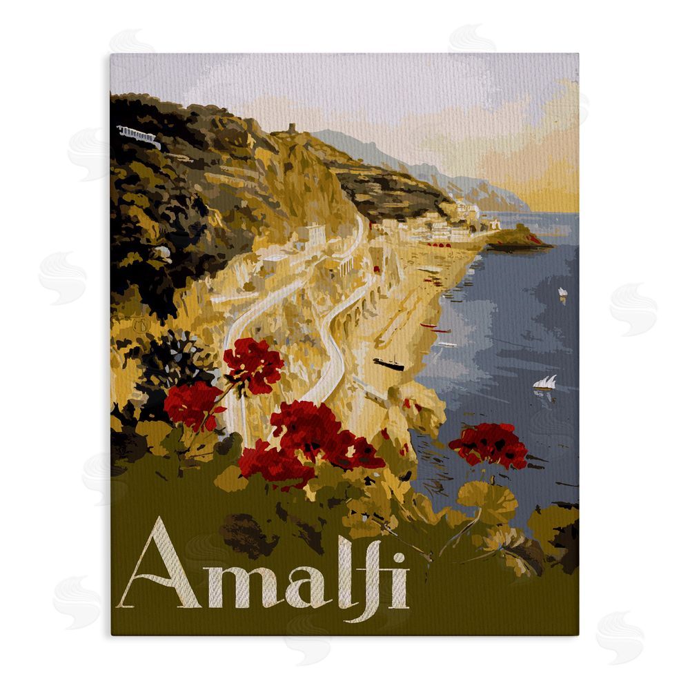 Lil' Rue Picturesque Amalfi Coast Stretched Canvas Wall Art Print
