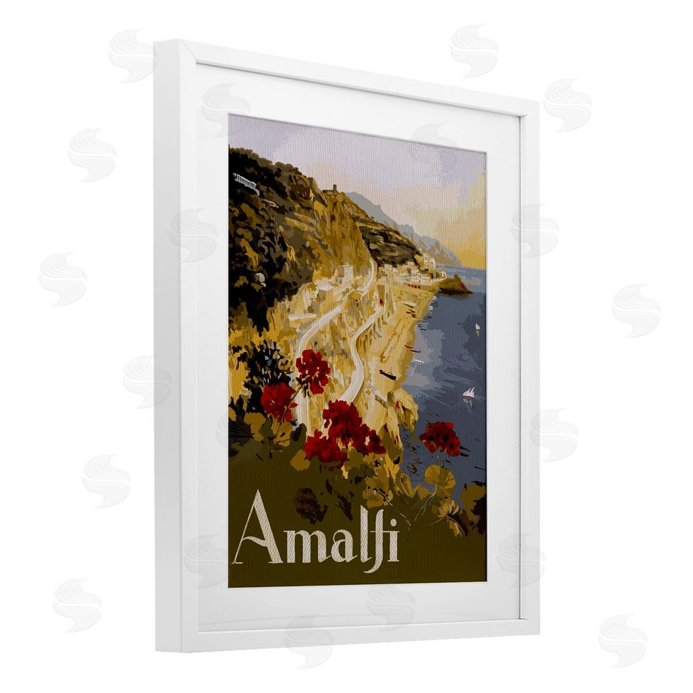Lil' Rue Picturesque Amalfi Coast White Framed Print Under Glass Wall Art