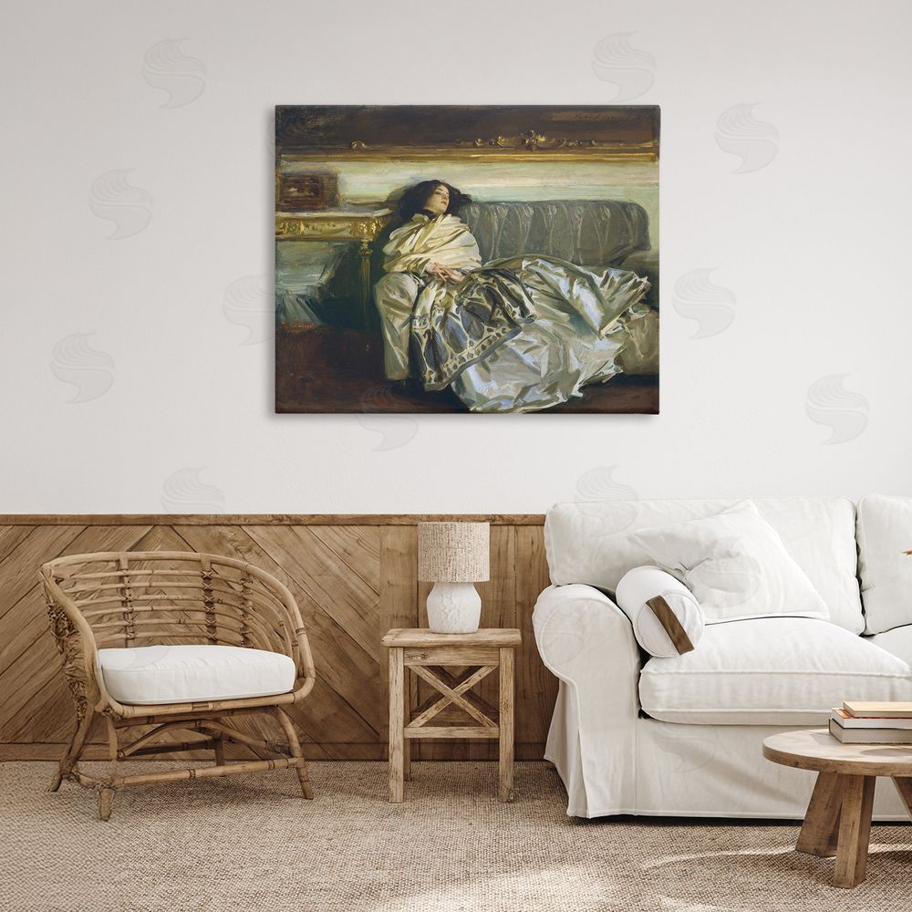 Lil' Rue Restful Woman Classic Stretched Canvas Wall Art in Room