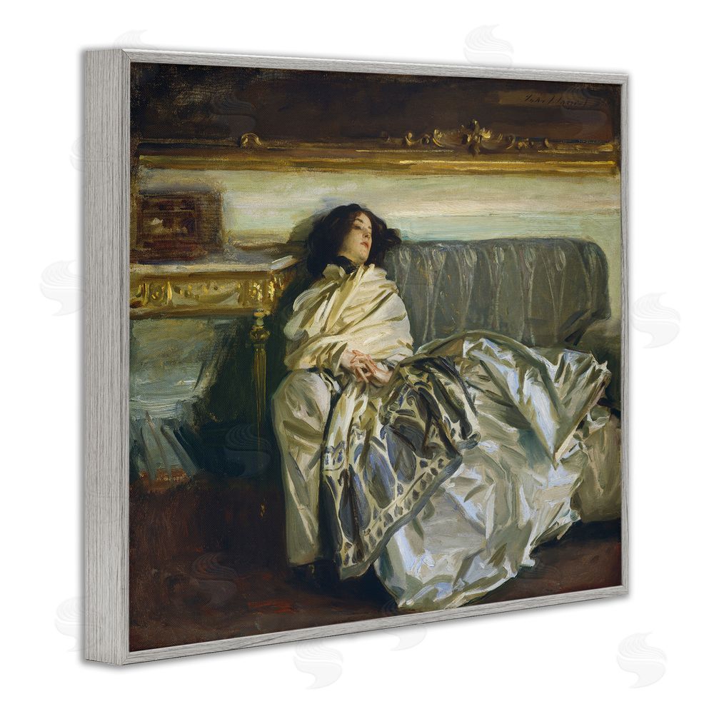 Lil' Rue Restful Woman Classic Gray Framed Giclee Wall Art Print