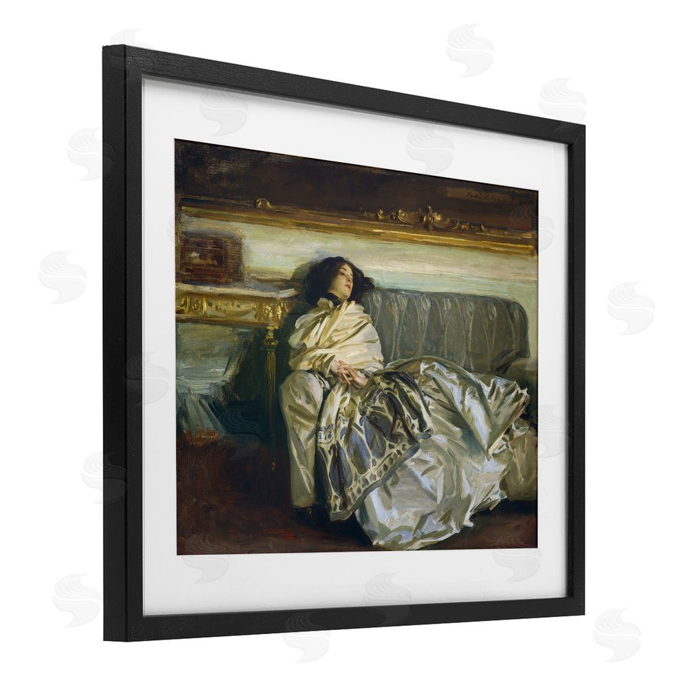 Lil' Rue Restful Woman Classic Black Framed Print Under Glass Wall Art