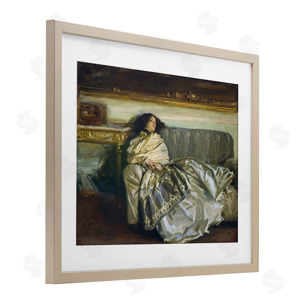Lil' Rue Restful Woman Classic Brown Framed Print Under Glass Wall Art