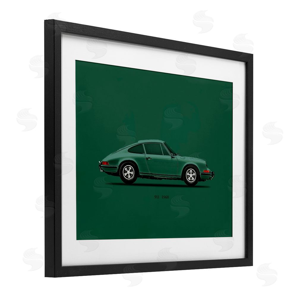 Mark Rogan Green Toned Classic Car Black Framed Print Under Glass with Mat Wall Art