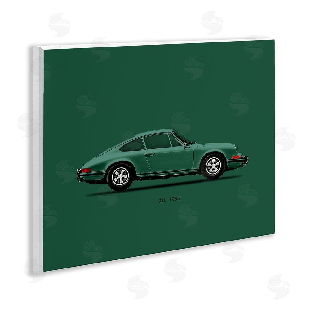 Mark Rogan Green Toned Classic Car Wooden Wall Plaque Art Print
