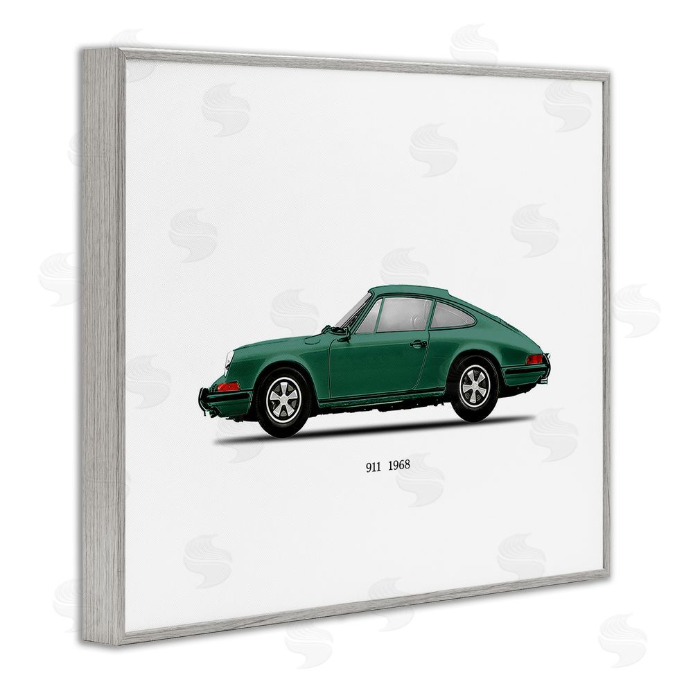 Mark Rogan Green Vintage Car Model Gray Framed Giclee Wall Art Print