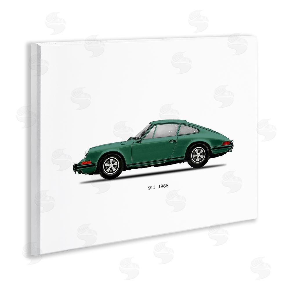 Mark Rogan Green Vintage Car Model Wooden Wall Plaque Art Print