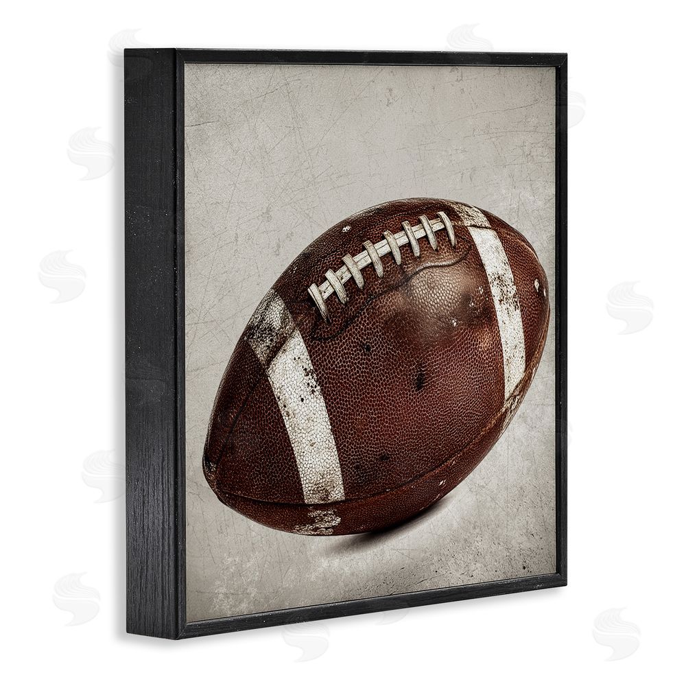 Ziwei Li Vintage Leather Football Black Framed Giclee Wall Art Print