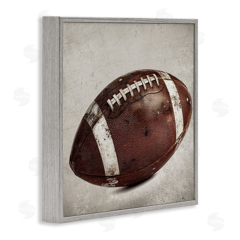 Ziwei Li Vintage Leather Football Gray Framed Giclee Wall Art Print