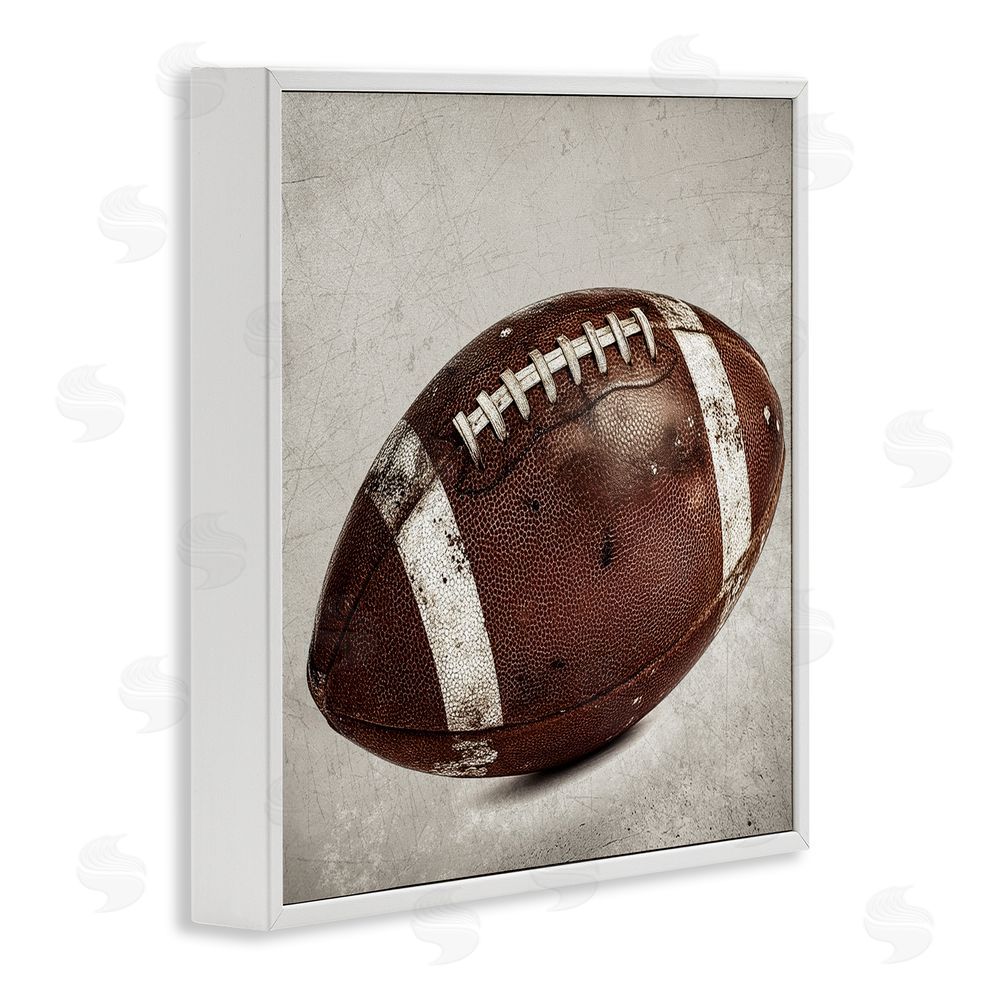Ziwei Li Vintage Leather Football White Framed Giclee Wall Art Print