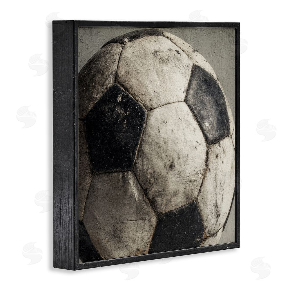 Ziwei Li Weathered Soccer Ball Black Framed Giclee Wall Art Print