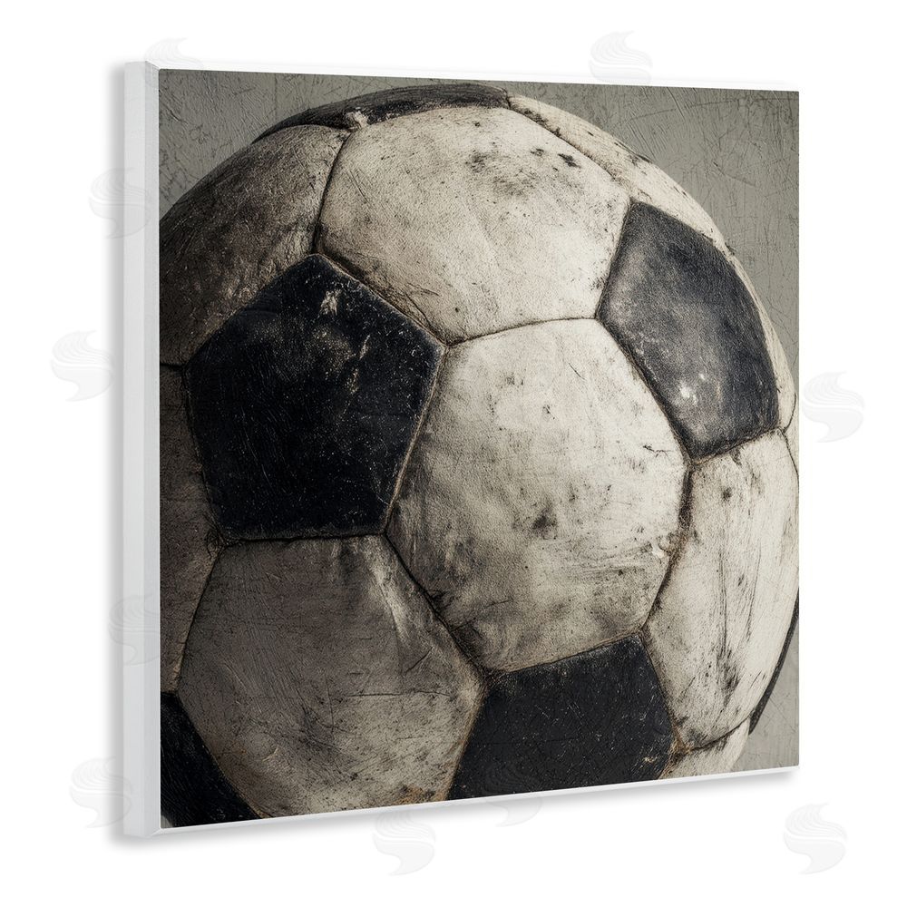 Ziwei Li Weathered Soccer Ball Wooden Wall Plaque Art Print