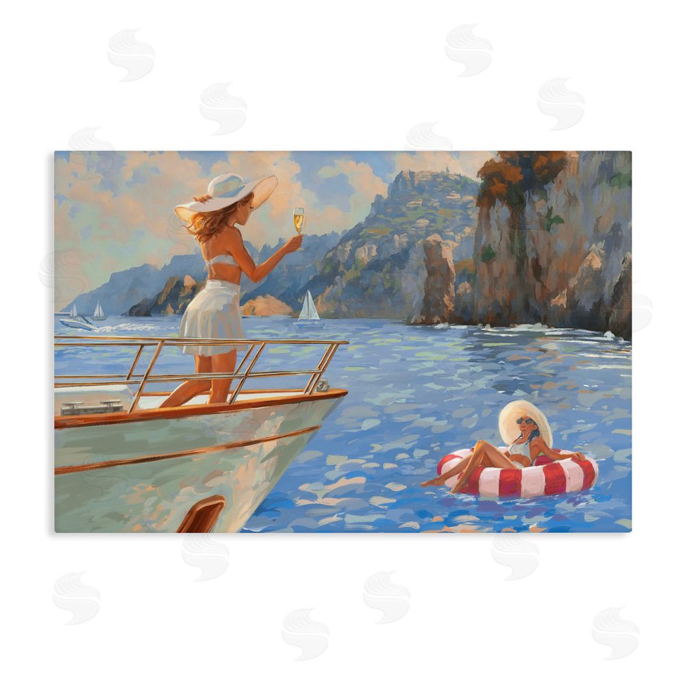 Ziwei Li Champagne on the Bow Stretched Canvas Wall Art Print