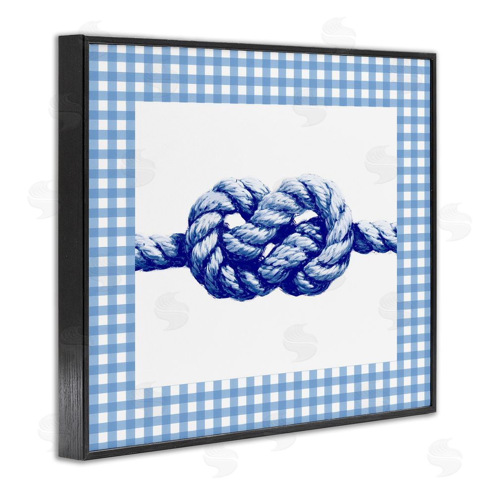 Ziwei Li Nautical Knot with Gingham Black Framed Giclee Wall Art Print