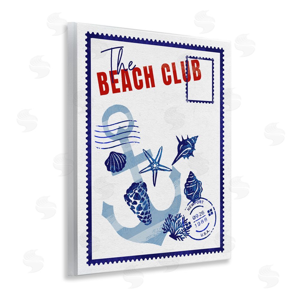 Ziwei Li Beach Club Nautical Postcard Wooden Wall Plaque Art Print