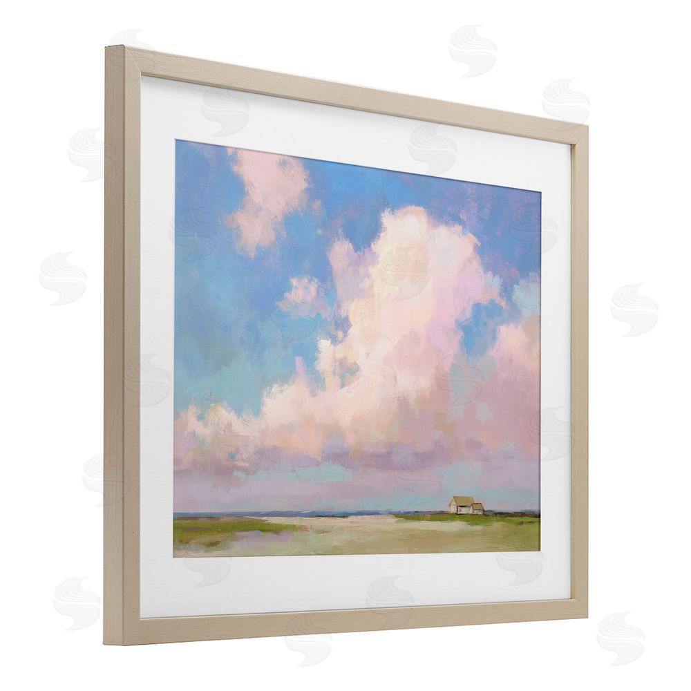 Ziwei Li Fluffy Pastel Clouds Landscape Brown Framed Print Under Glass Wall Art