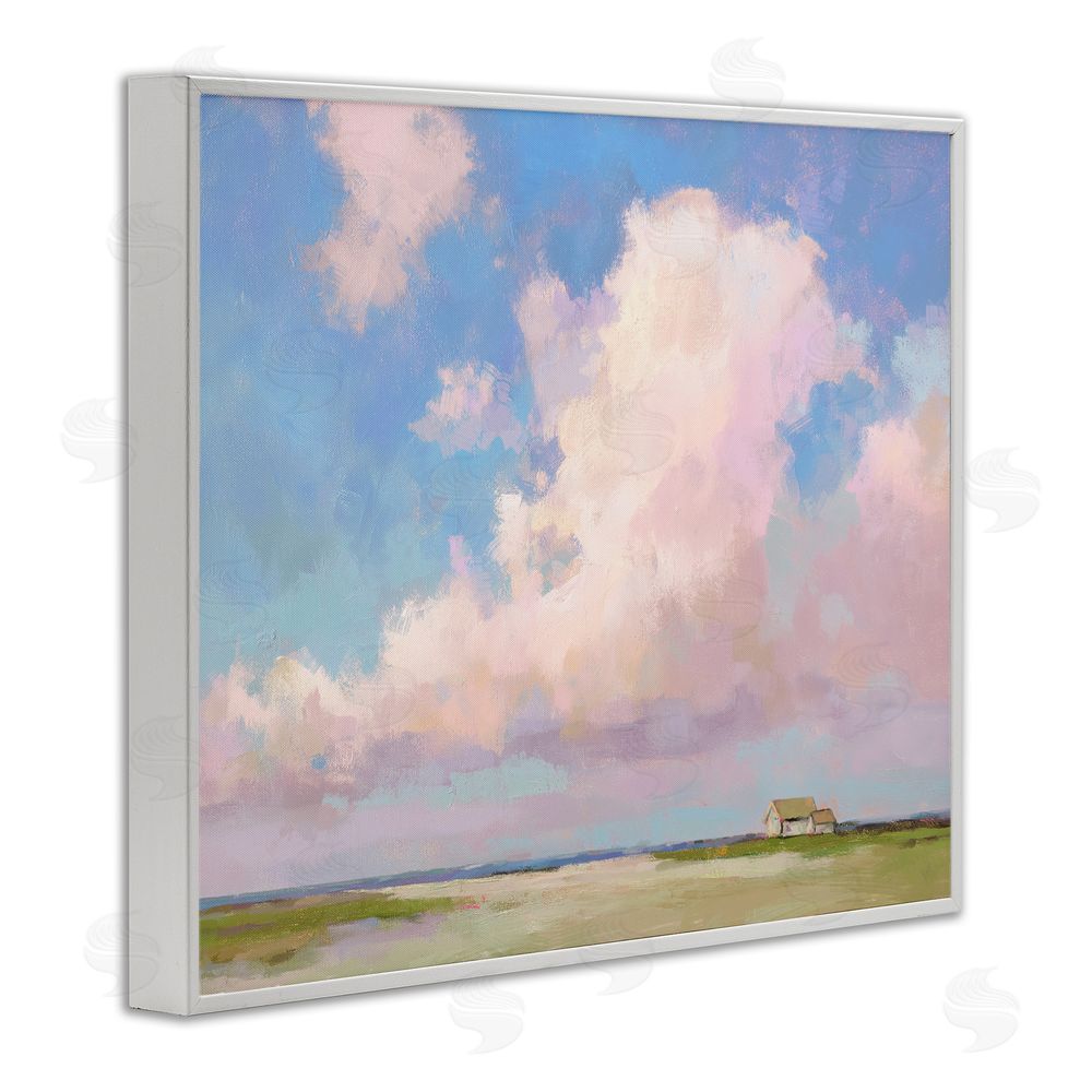 Ziwei Li Fluffy Pastel Clouds Landscape White Framed Giclee Wall Art Print