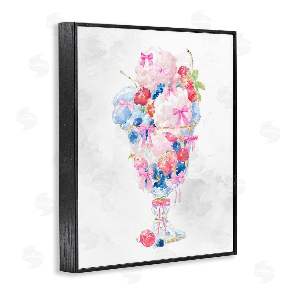 Ziwei Li Pastel Sorbet with Cherries Black Framed Giclee Wall Art Print