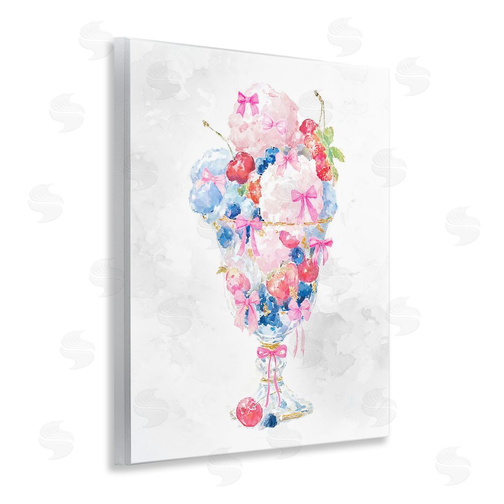 Ziwei Li Pastel Sorbet with Cherries Wooden Wall Plaque Art Print
