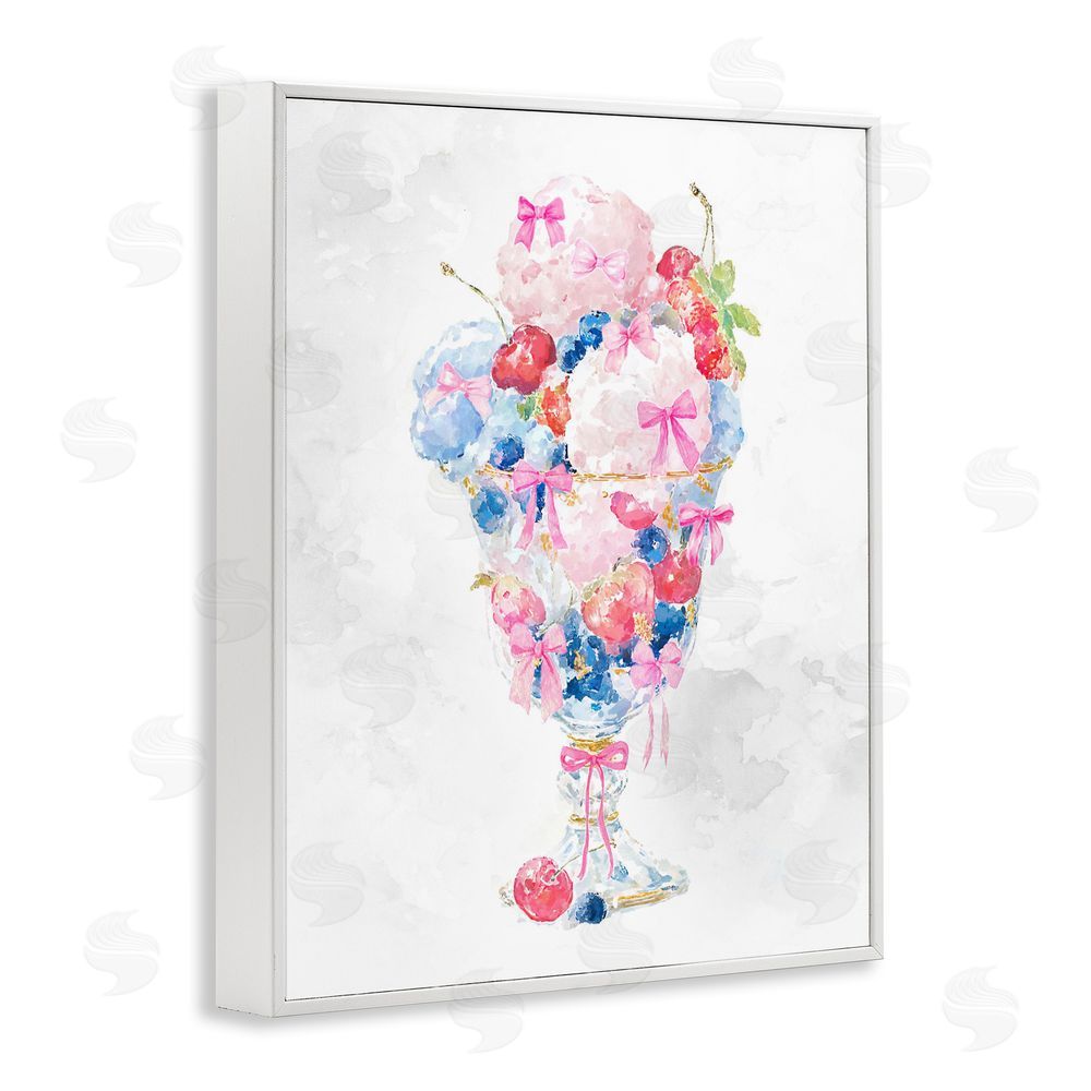 Ziwei Li Pastel Sorbet with Cherries White Framed Giclee Wall Art Print