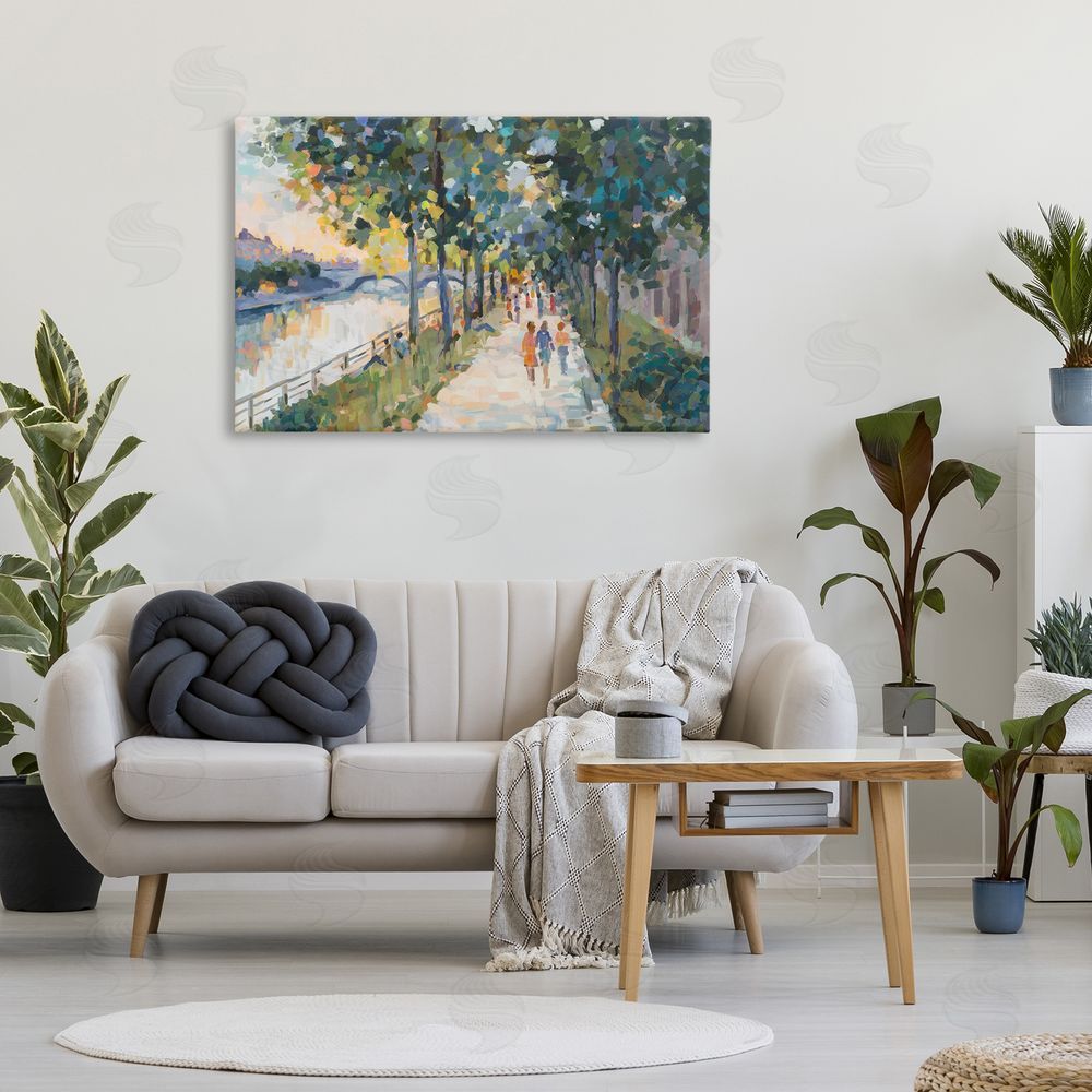 Ziwei Li Impression of River Pathway Stretched Canvas Wall Art in Room