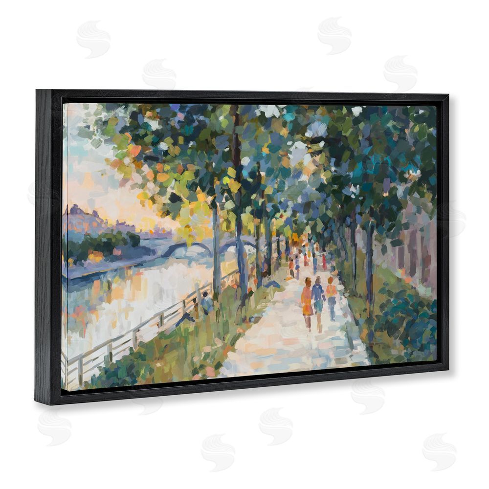 Ziwei Li Impression of River Pathway Black Floating Frame Canvas Wall Art Print
