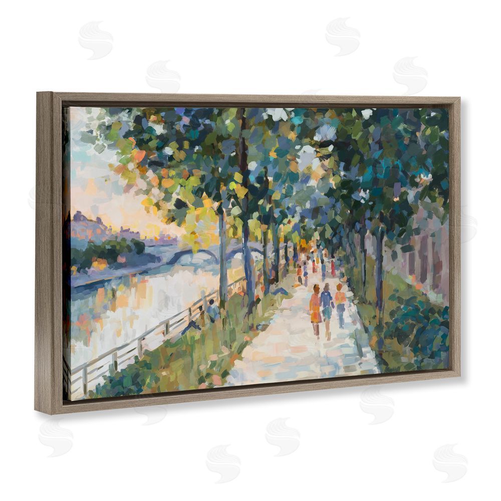 Ziwei Li Impression of River Pathway Brown Floating Frame Canvas Wall Art Print