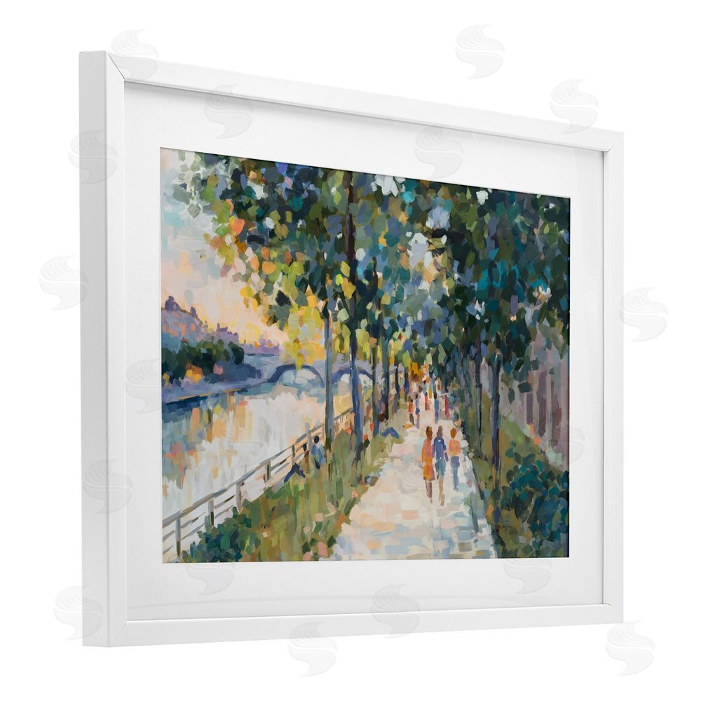 Ziwei Li Impression of River Pathway White Framed Print Under Glass Wall Art