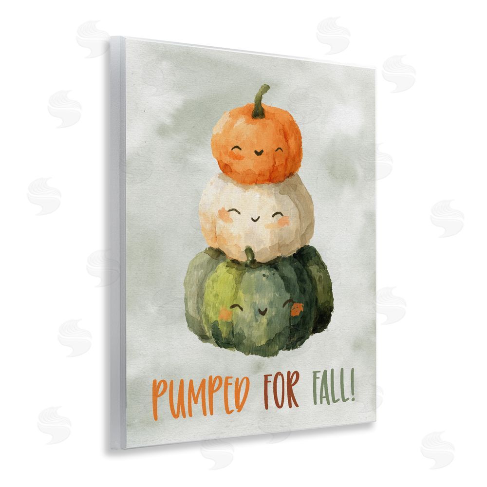 Ziwei Li Smiling Pumpkins Pumped For Fall Wall Plaque Printed Art