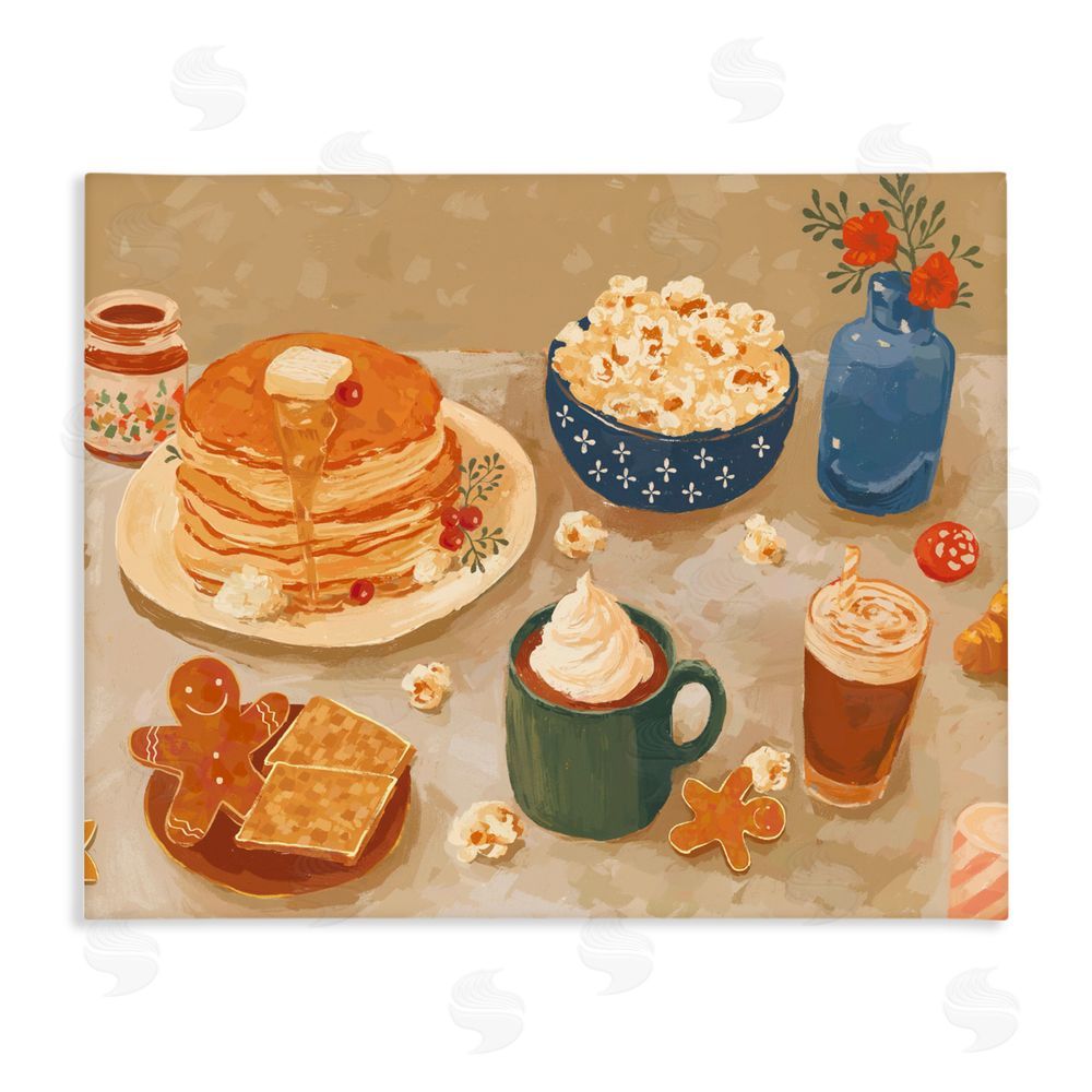 Ziwei Li Cozy Breakfast Spread Stretched Canvas Wall Art Print