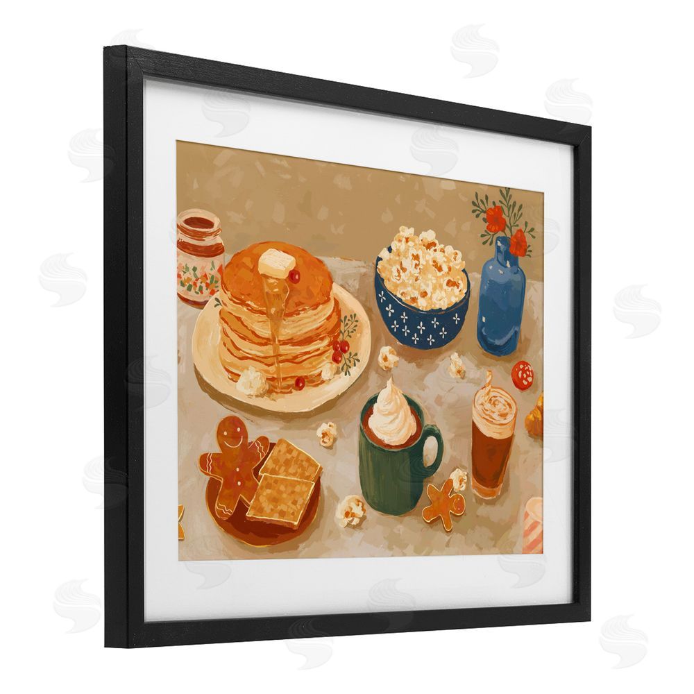 Ziwei Li Cozy Breakfast Spread Black Framed Print Under Glass Wall Art