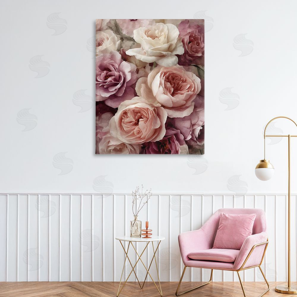 Franklyn Gregory Sweet Roses in Blush Pink Stretched Canvas on Wall