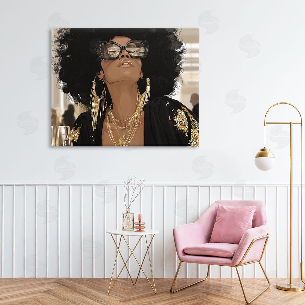 Franklyn Gregory Full Of Confidence Beautiful Woman Stretched Canvas Wall Art in Room