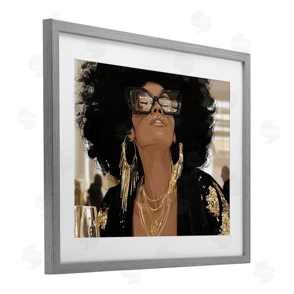 Franklyn Gregory Full Of Confidence Beautiful Woman Gray Framed Print Under Glass Wall Art