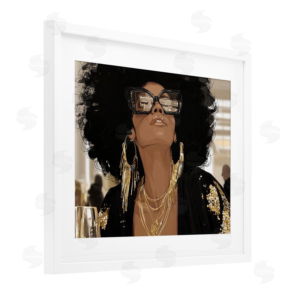 Franklyn Gregory Full Of Confidence Beautiful Woman White Framed Print Under Glass Wall Art