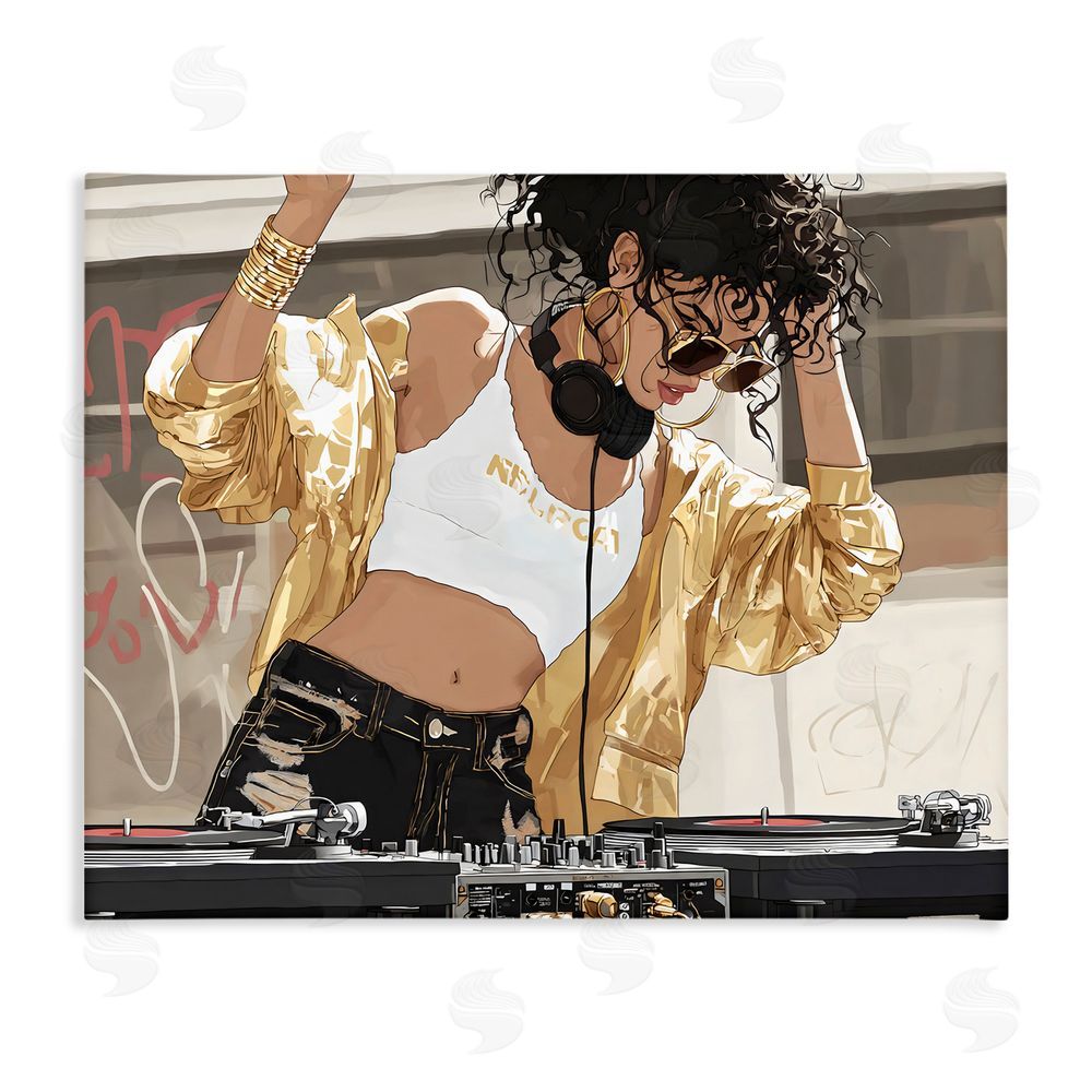 Franklyn Gregory Gold Accented DJ Stretched Canvas Wall Art