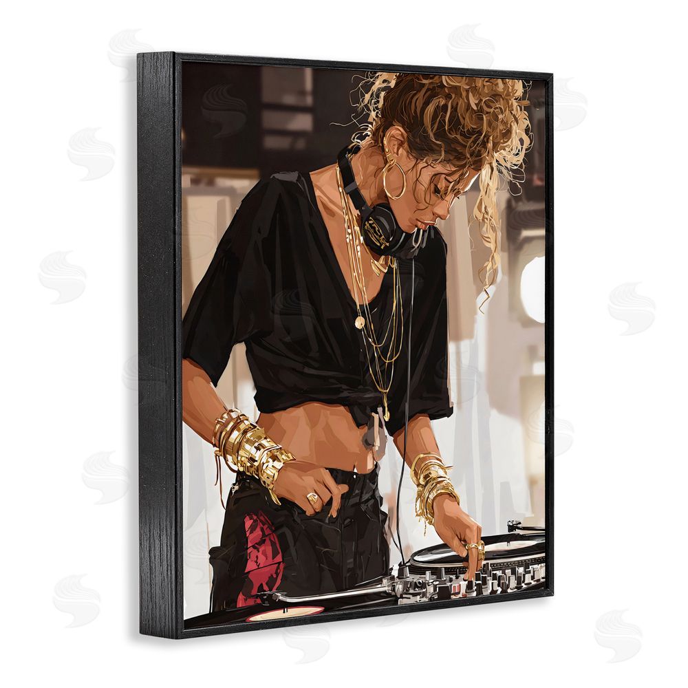 Franklyn Gregory Speaking Through Music DJ Black Framed Giclee Wall Art Print