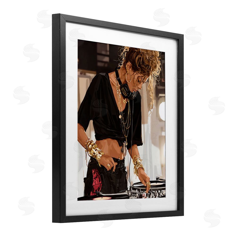 Franklyn Gregory Speaking Through Music DJ Black Framed Print Under Glass with White Mat Wall Art