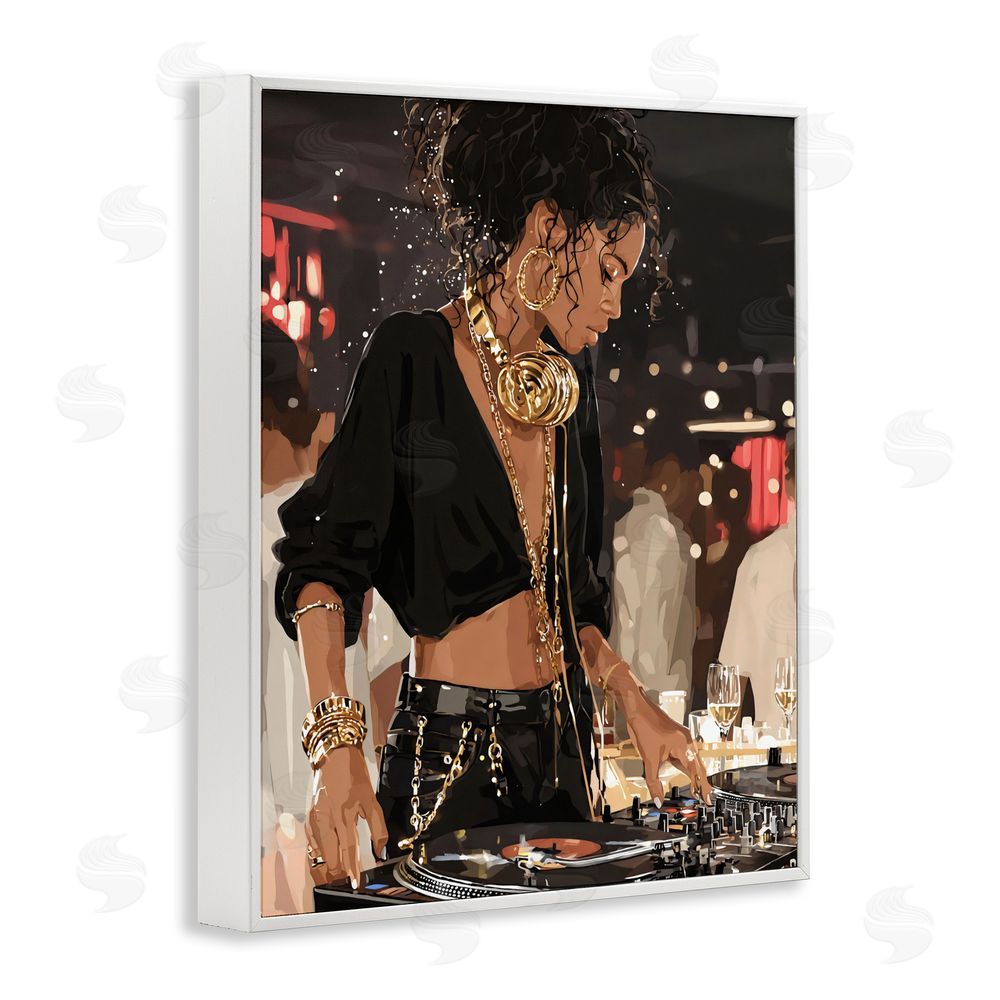 Franklyn Gregory Touches Of Gold DJ White Framed Giclee Wall Art Print