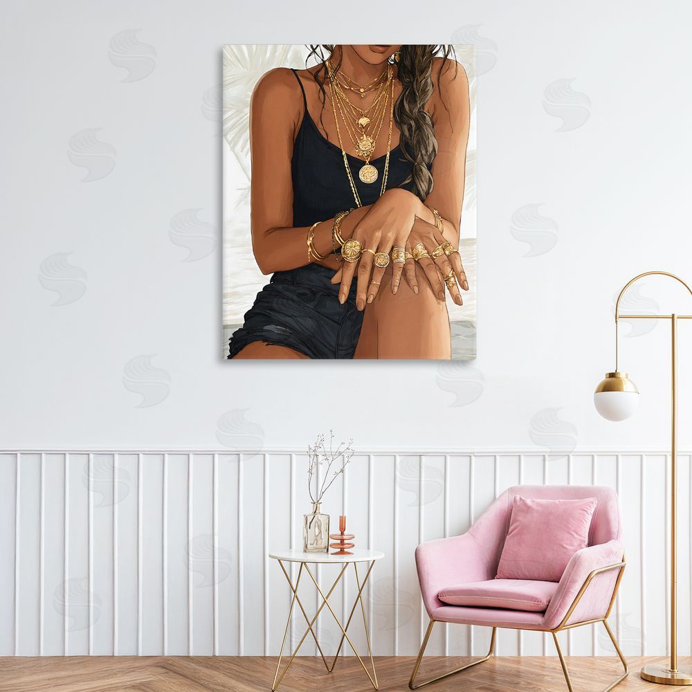 Franklyn Gregory All The Bling Adornments Stretched Canvas Wall Art Print in Room