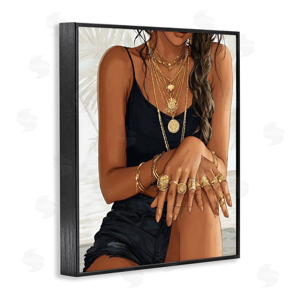 Franklyn Gregory All The Bling Adornments Black Framed Giclee Wall Art Print