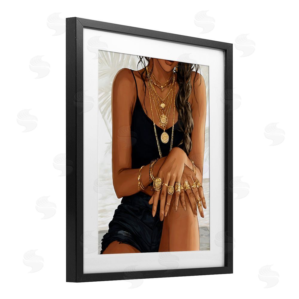 Franklyn Gregory All The Bling Adornments Black Framed Print Under Glass with Matting Wall Art
