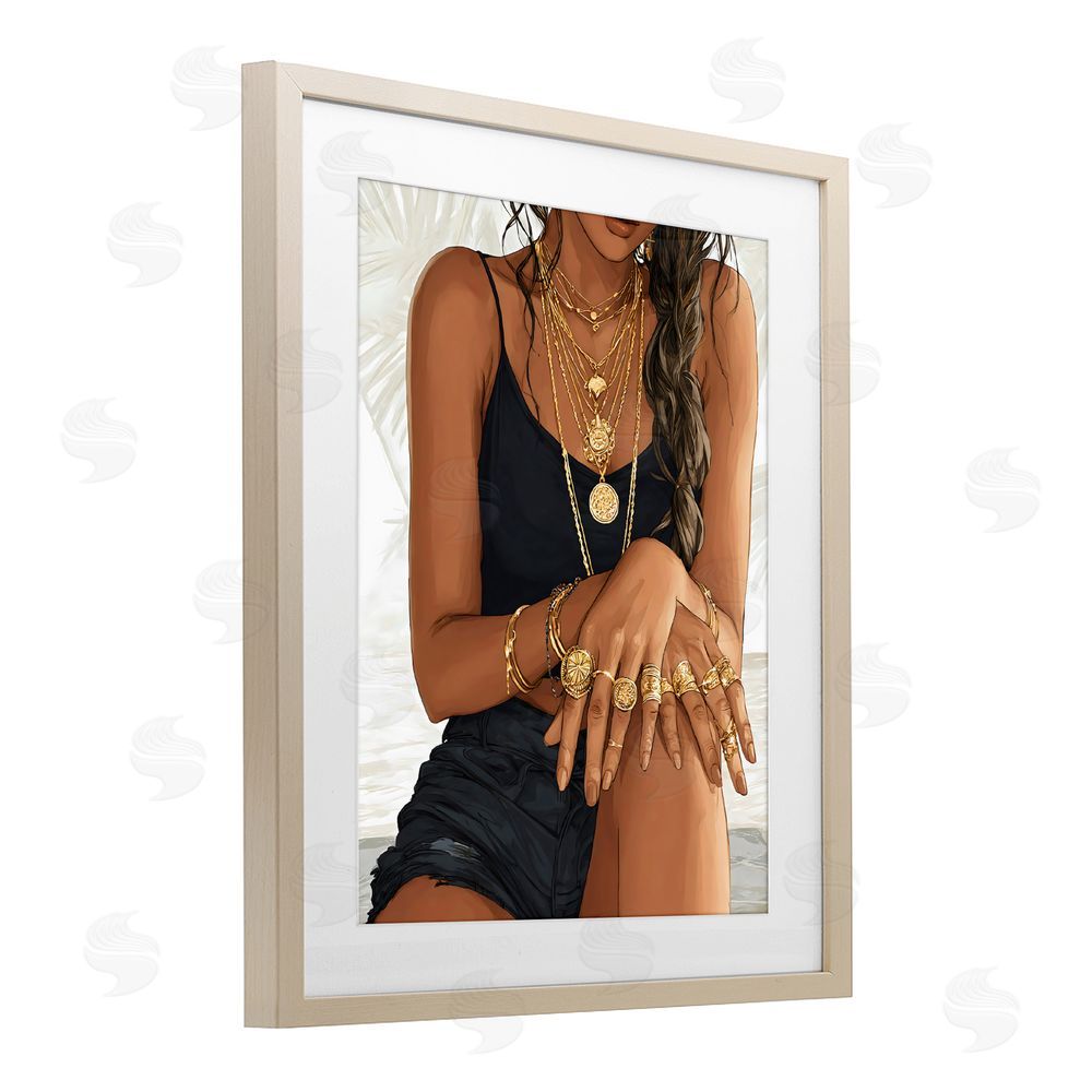 Franklyn Gregory All The Bling Adornments Brown Framed Print Under Glass with Matting Wall Art